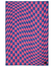 Load image into Gallery viewer, &quot;Tivoli Warp Chess&quot; Pure Wool Blanket. Red/Blue
