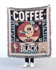 "Coffee Black" Woven Art Blanket by YeYe Weller