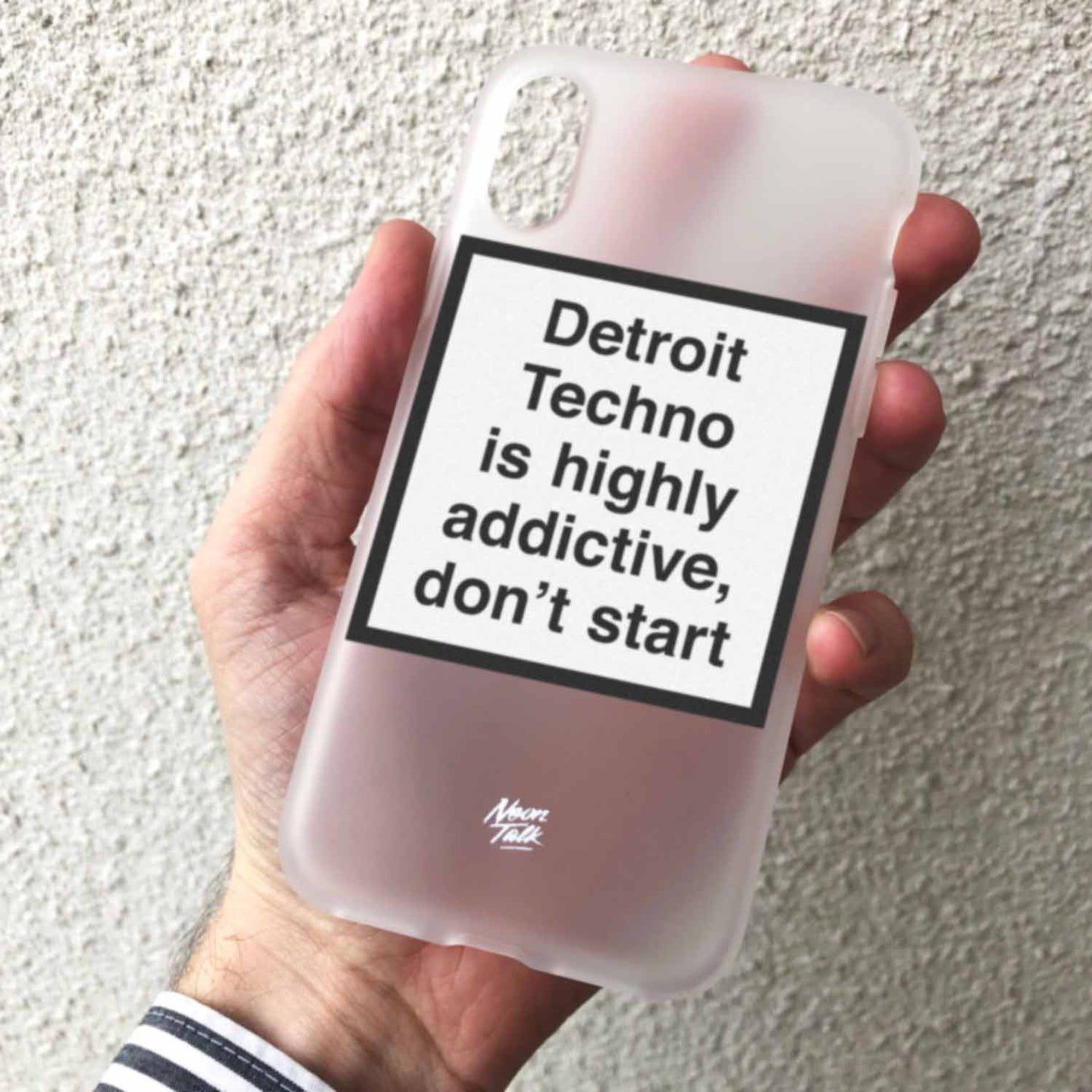 Detroit Techno is Highly addictive, don't start. Metamessage Phone Case.