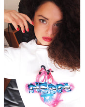 Load image into Gallery viewer, Emma wearing the Neon Talk White Sweatshirt
