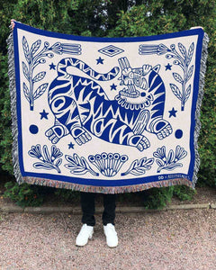 "Botanic Tiger" Woven Art Blanket by Asis Percales
