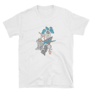 "Tropical Ruins" unisex T-shirt by Andrew Walker