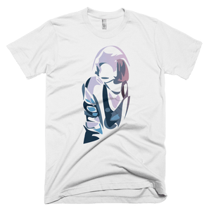 SIXTIUS Unisex T-shirt "Purple Jane" White
