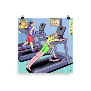 "Treadmill Chill" Art Print by Alex Gamsu Jenkins