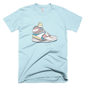 Rikard Olsen Unisex T-shirt "Percy's sneakers" Light Blue
