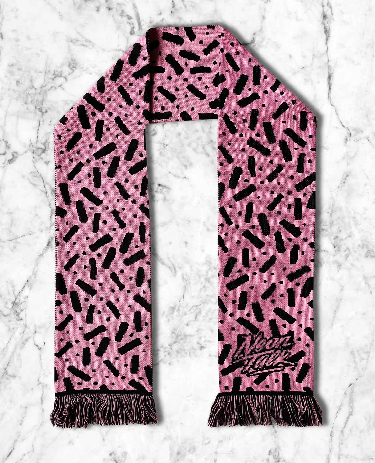 【U LAN】Mood Scarf Lettering Slit Long Sleeve Sleekprint Custom Scarf