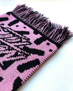 Bubble Gum Licorice Knitted Scarf