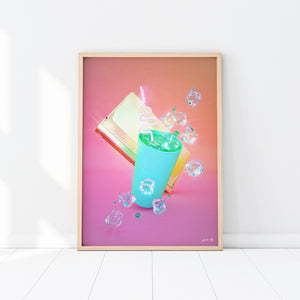 Pastelae x Neon Talk "Soda Slurp & VHS" Art Print