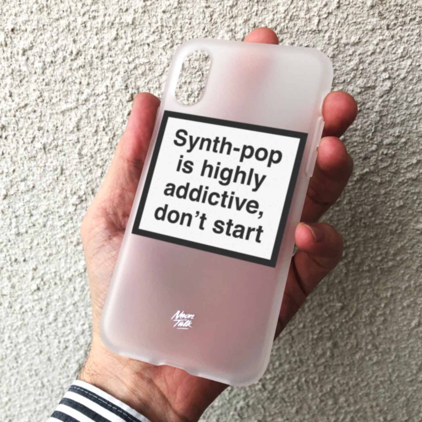Synth-pop is Highly addictive, don't start. Metamessage Phone Case.