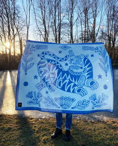 "Botanic Tiger" Pure Wool Blanket by Asis Percales